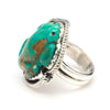 Carved Royston Turquoise Frog Ring
