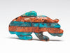 Turquoise, Apple Coral & Fossilized Walrus Ivory Mountain Lion