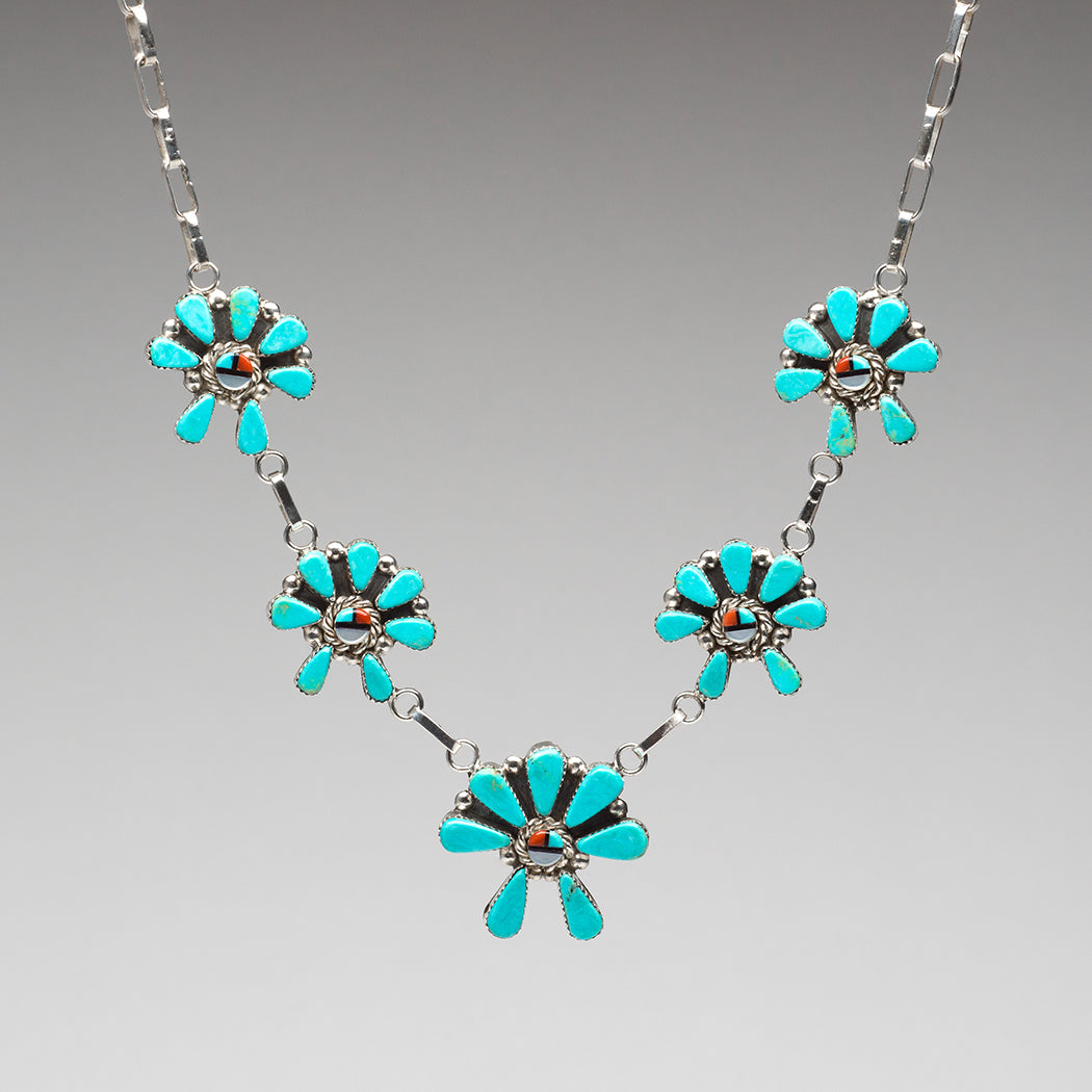 Distinctive Zuni Sunface Necklace