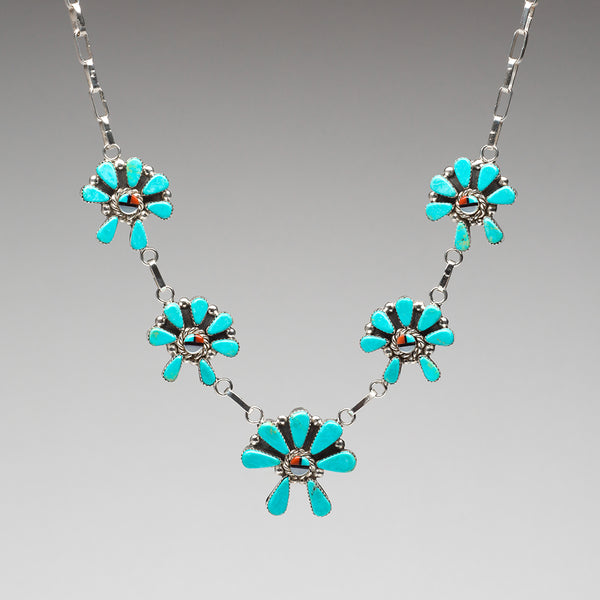 Distinctive Zuni Sunface Necklace