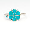 Kingman Turquoise Forever Flower Cuff Bracelet