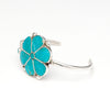 Kingman Turquoise Forever Flower Cuff Bracelet