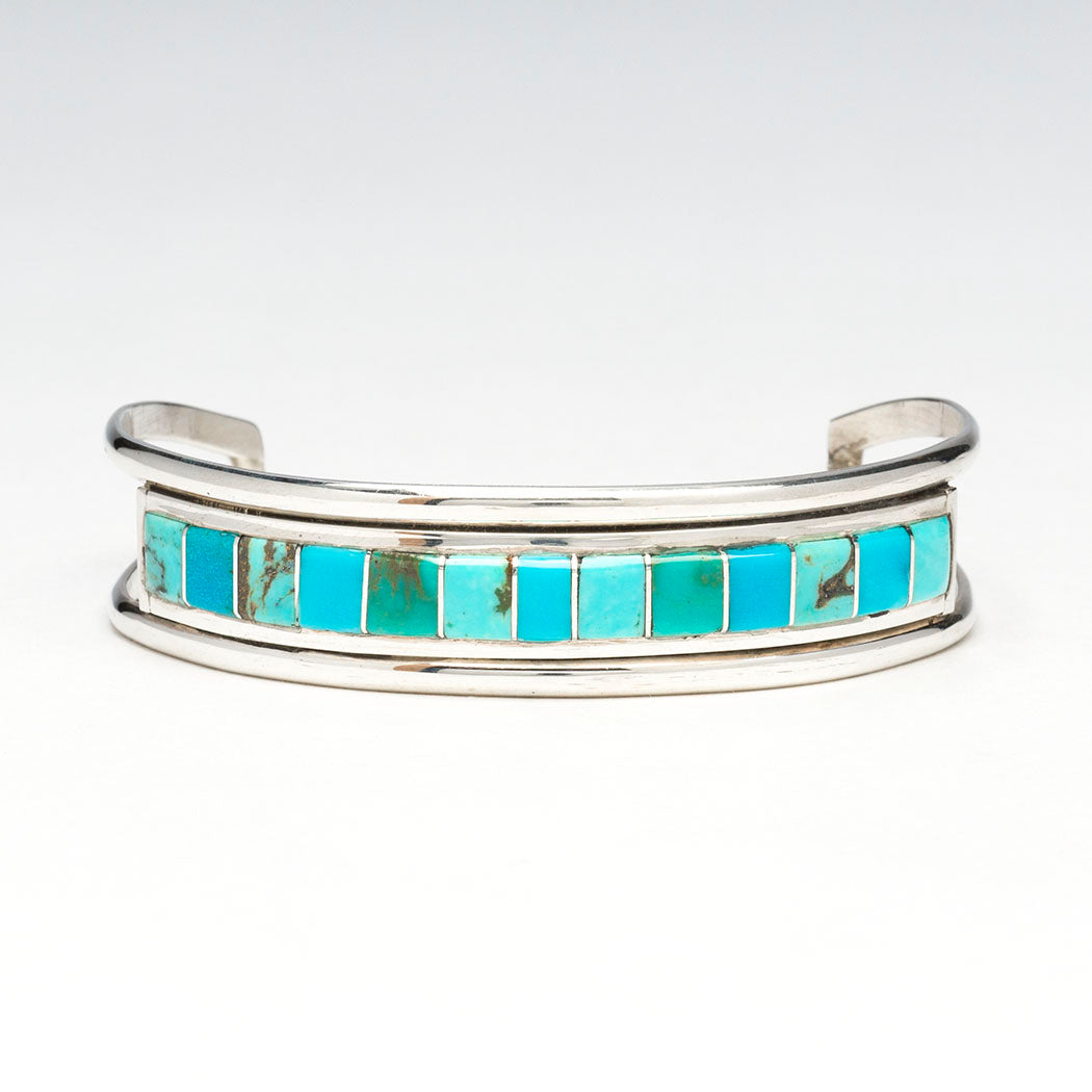 Turquoise Channel Inlay Cuff Bracelet