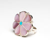 Iridescent Pink Mussel Shell Ring