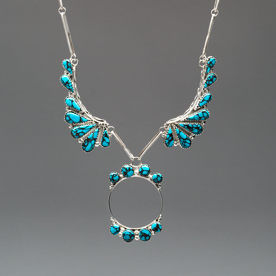 Chinese Turquoise Necklace & Earrings Set