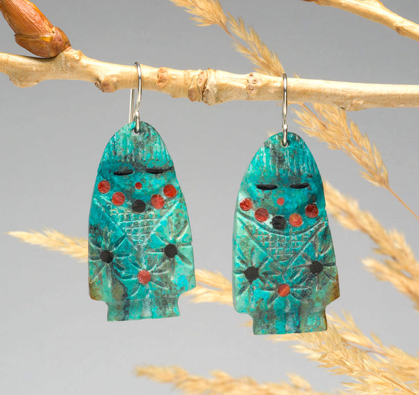 Chrysocolla Corn Maiden Earrings