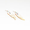Carved Gold Lip Shell Feather Earrings