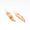 Carved Gold Lip Shell Feather Earrings