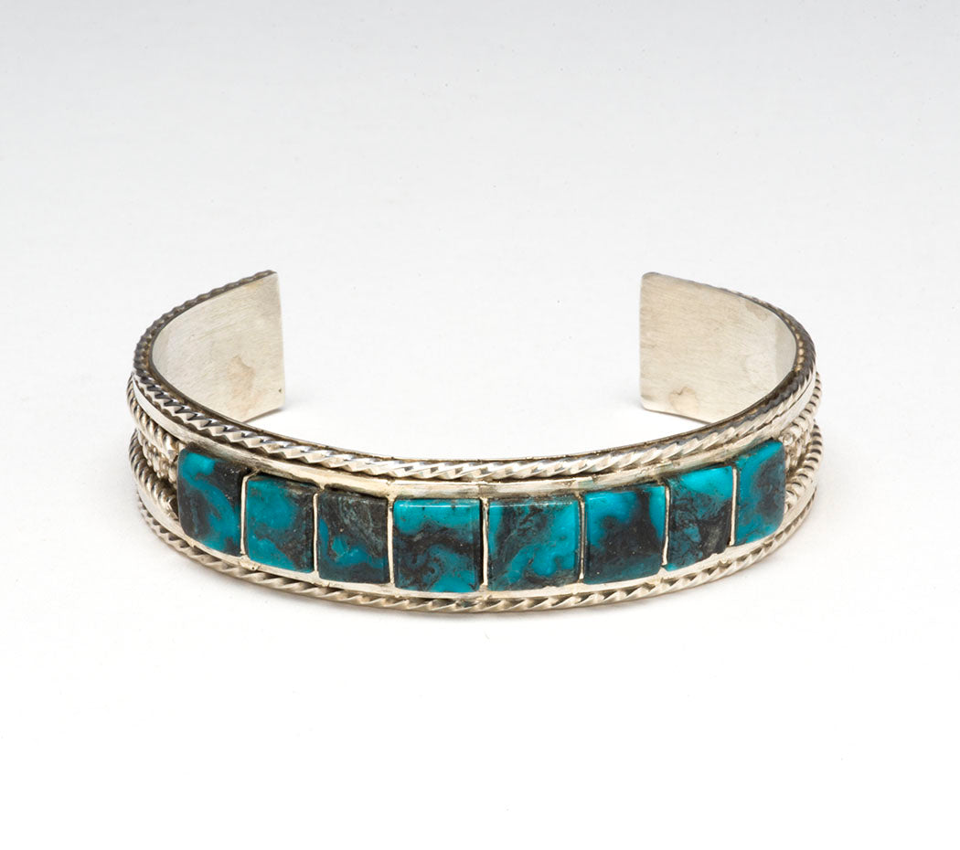 Kingman Turquoise Channel Inlay Cuff Bracelet