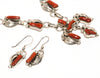 Branch Red Coral Squash Blossom Necklace & Earrings Set