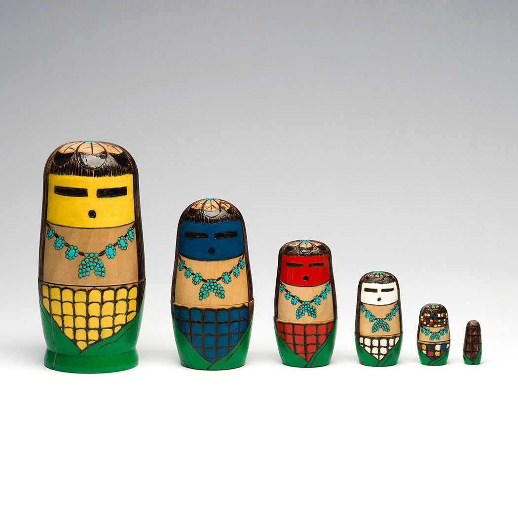 Festive Corn Maiden Nesting Dolls
