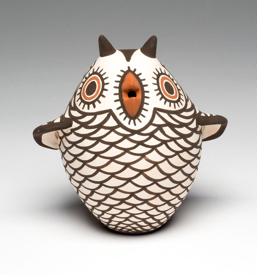 Horned Pottery Owl