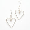 Silver Heart Dangle Earrings