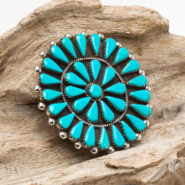 Kingman Turquoise Cluster Work Pin