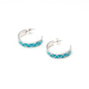 Three-Quarter Hoop Turquoise Earrings