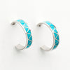 Three-Quarter Hoop Turquoise Earrings