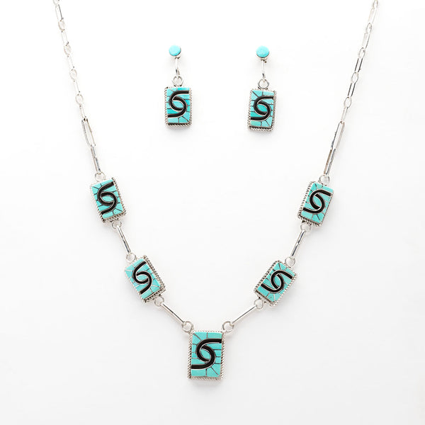 Double Hummingbird Necklace & Earrings Set