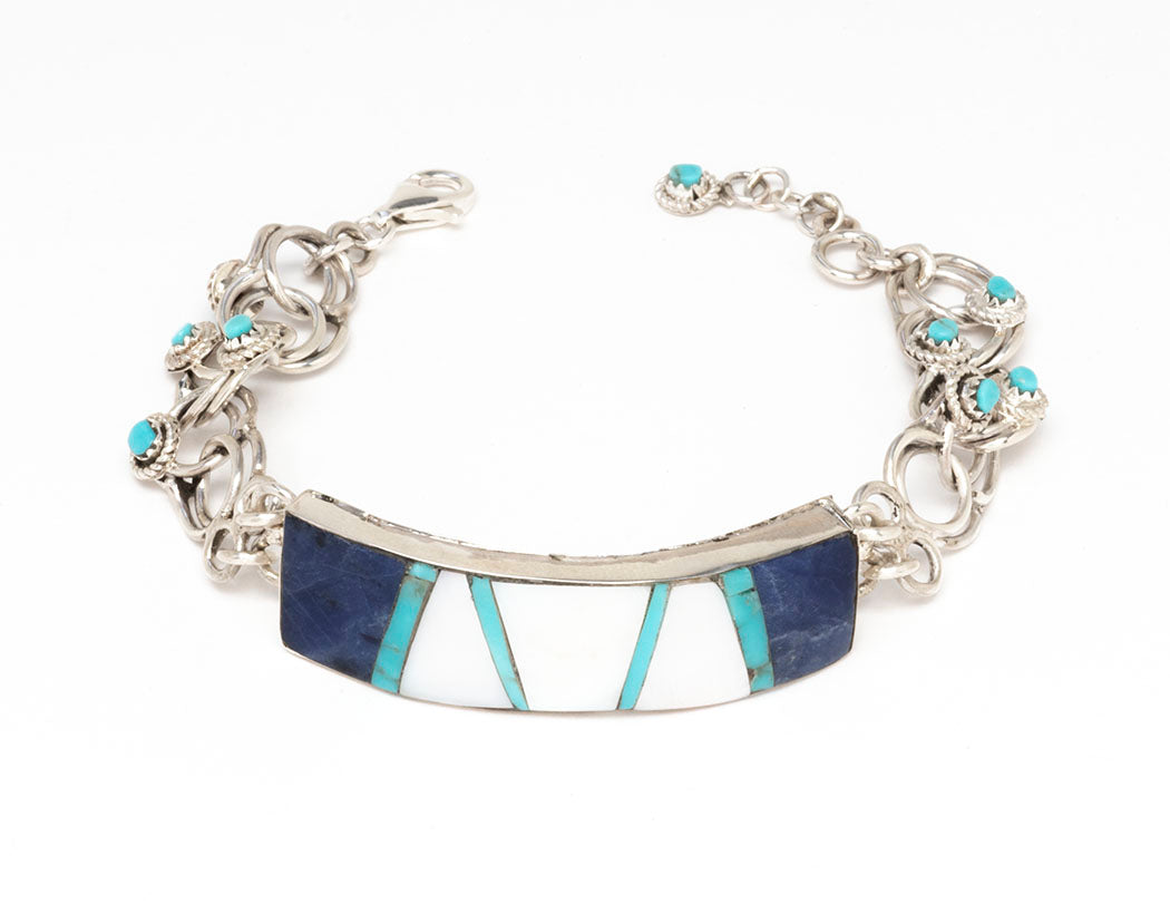 Unique Stone To Stone & Petit Point Link Bracelet