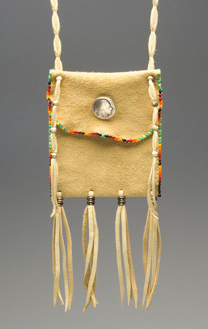 Indian Head Nickel Deerskin Medicine Pouch