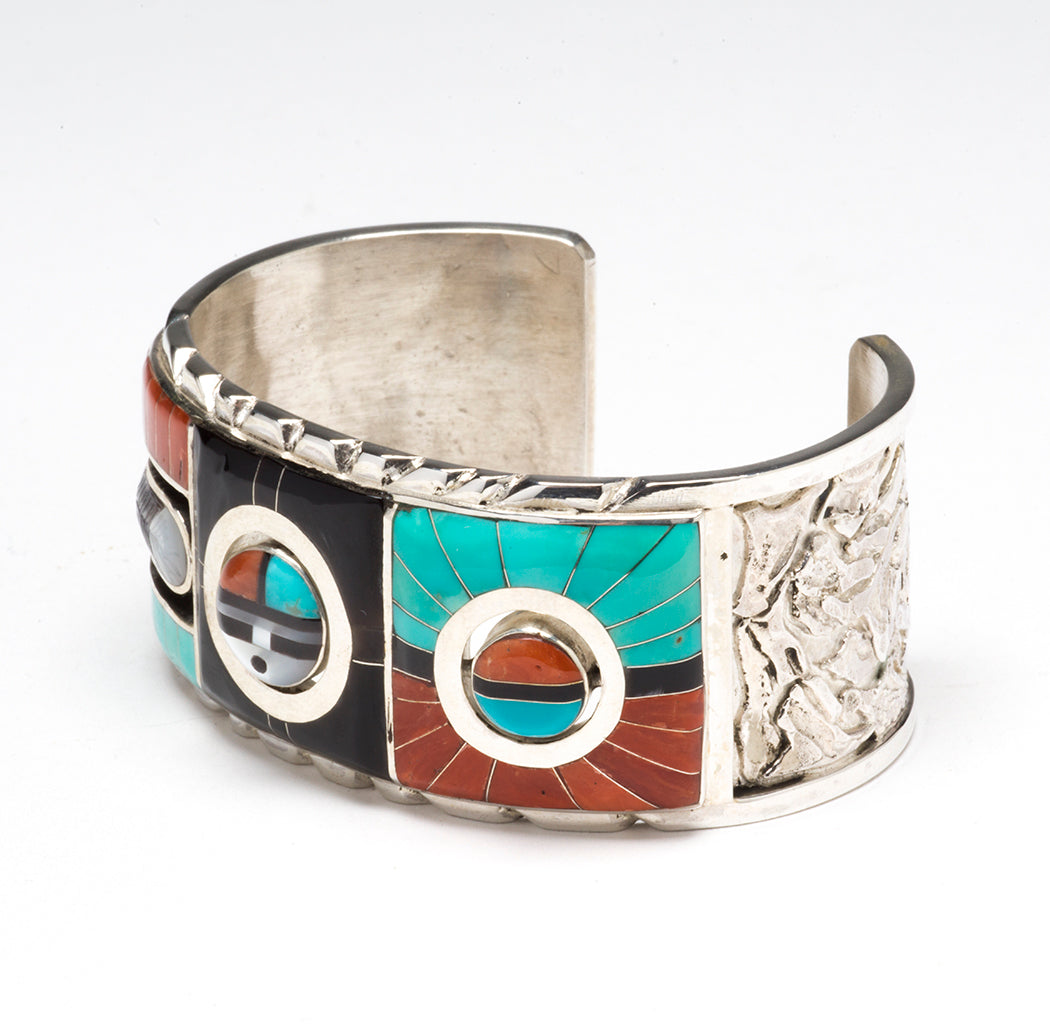 Zuni Sunface Spinner Cuff Bracelet