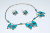 Natural Kingman Turquoise Butterfly Necklace & Earring Set