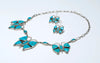 Natural Kingman Turquoise Butterfly Necklace & Earring Set