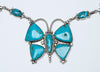 Natural Kingman Turquoise Butterfly Necklace & Earring Set