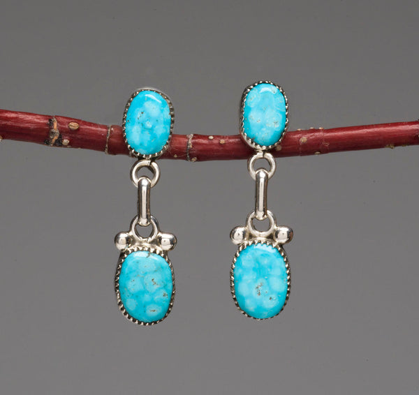 Natural Kingman Turquoise Drop Earrings