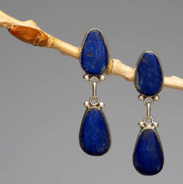 Natural Lapis Lazuli Drop Earrings