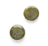 Leafy Green Serpentine Button Earrings