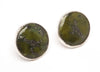 Leafy Green Serpentine Button Earrings