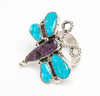 Natural Sugilite & Turquoise Dragonfly Ring