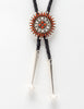 Red Coral Needlepoint Bolo Tie