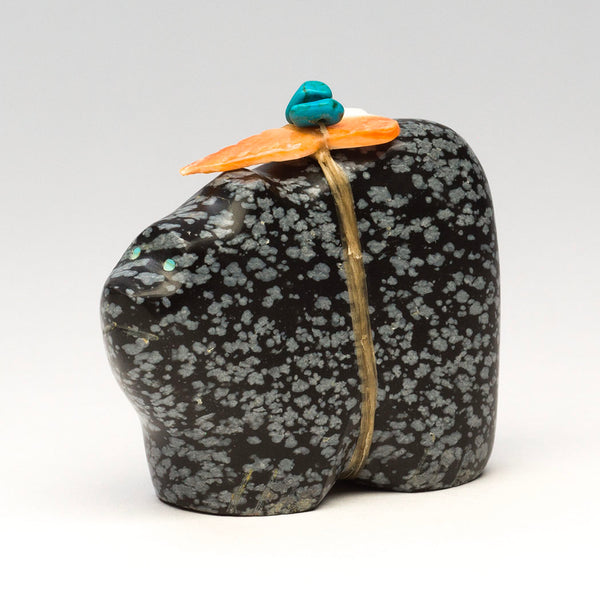 Stunning Snowflake Obsidian Bear