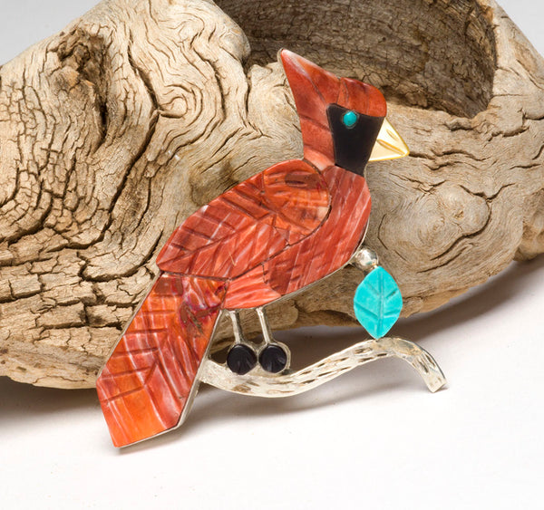 Bright Red Cardinal Pin/Pendant