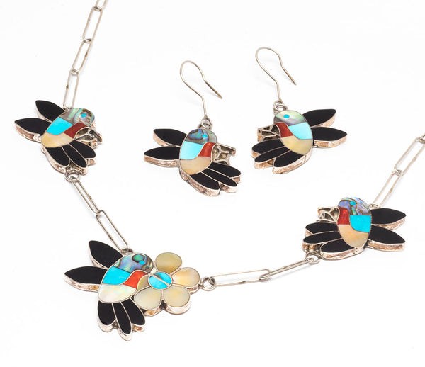 Happy Hummingbird Necklace & Earrings Set