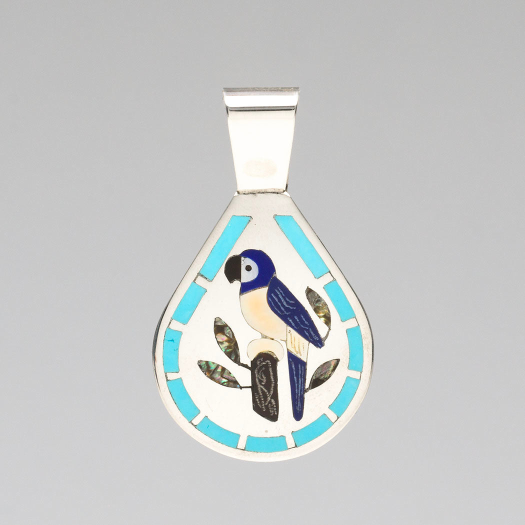 Macaw Overlay Inlay Pendant