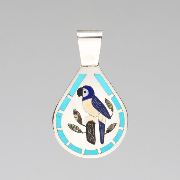 Macaw Overlay Inlay Pendant