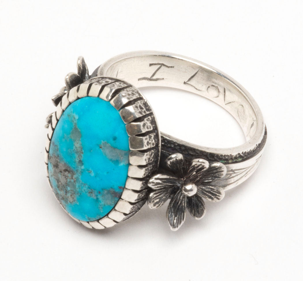 Kingman Turquoise I Love You Ring