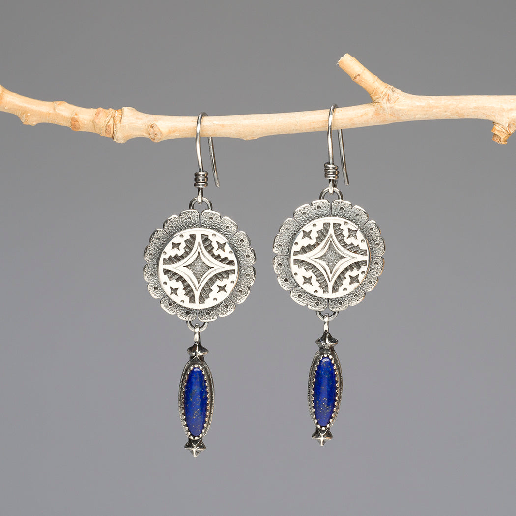 Star-Sprinkled Lapis Earrings