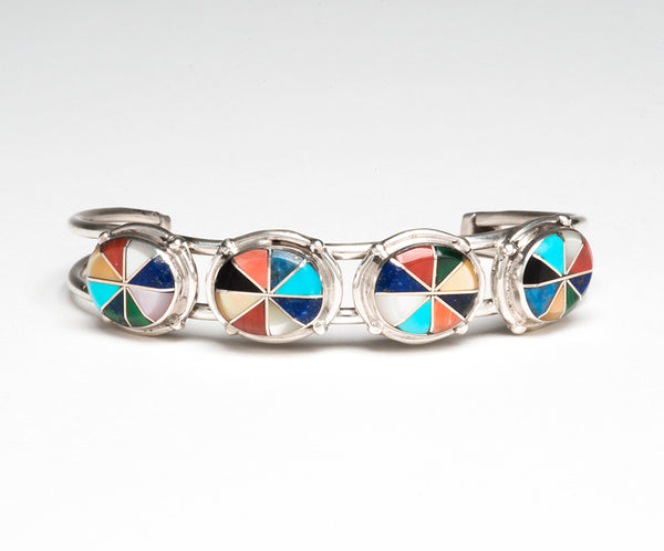 Kaleidoscopic Channel Inlay Cuff Bracelet