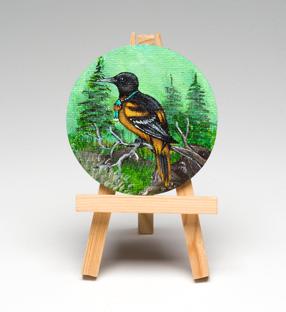 Original Oriole Painting With Easel