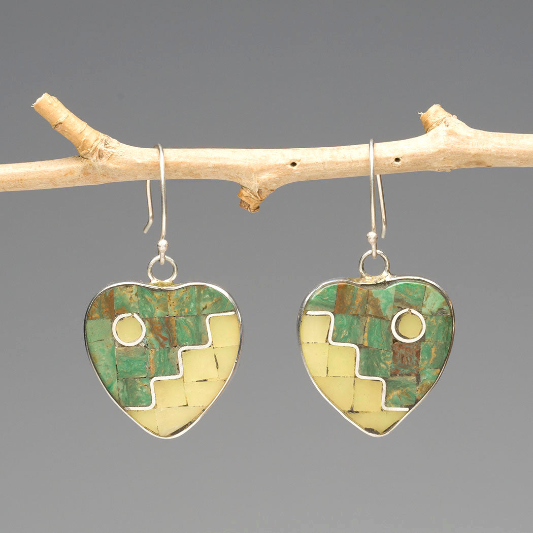 From My Heart To Yours Mosaic Dangle Earrings