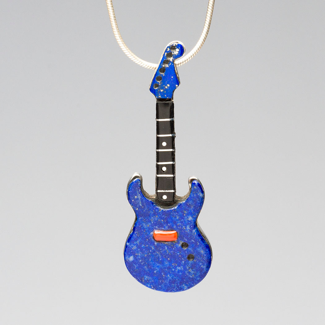 Electric Blue Guitar Pin/Pendant