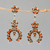 Red Coral Crescent Earrings
