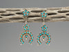 Turquoise Petit Point Crescent Earrings
