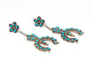Turquoise Petit Point Crescent Earrings