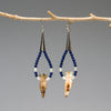 Carved Fossilized Ivory Owl Dangle Earrings
