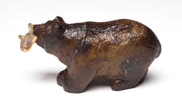 Zuni Hematite Fishing Bear