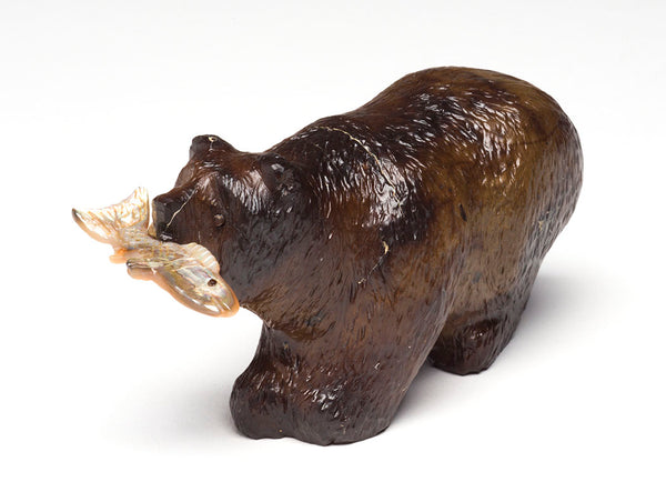 Zuni Hematite Fishing Bear